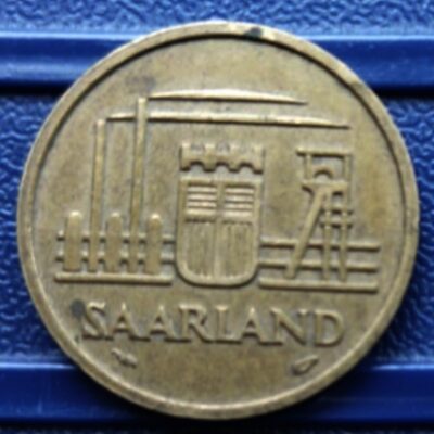 Saarland, 20 Franken, 1954, KM# 2, Circulated Condition.