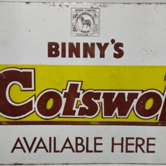 Vintage Sign Board - Binny's Cotswol Advertising Porcelain Enamel Sign Board Old Collectible