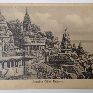 Burning Ghat, Benares. India - Vintage Postcard (80-100 Years Old)