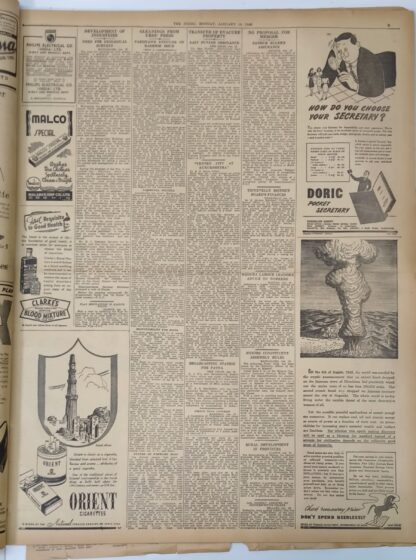 The Hindu: Monday,19 January 1948 - Vintage Collectible Newspaper (1948)