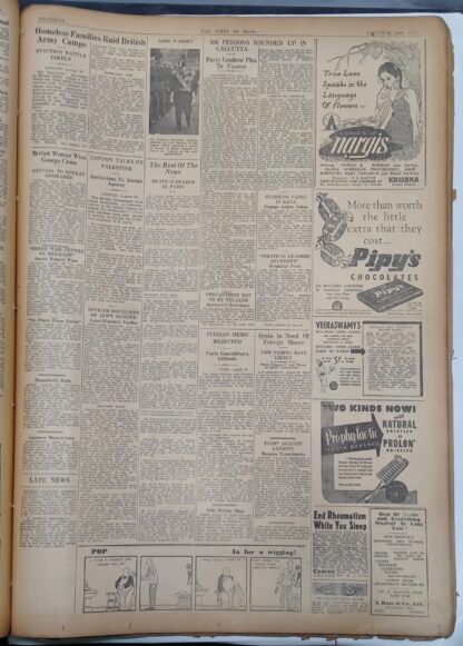The Times of India : Thursday, 22 August 1946 - Vintage Rare Collectible Newspaper (1946)
