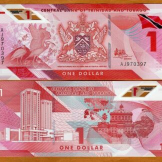 Trinidad and Tobago 1 Dollar Polymer Issue ssue UNC 2021 (P-W60)