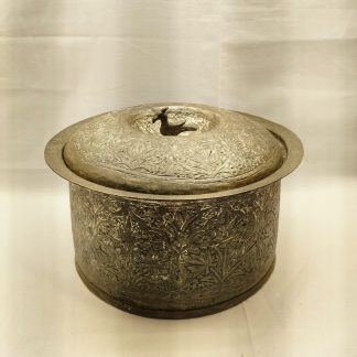 19th Century Vintage Engraved Copper Solid Box Table Decor Box , HudHud (Hoopoes) Bird Attached with Cover, Multipurpose Antique Box